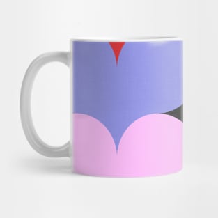 Groovy Geometric Decor - Retro Heart Shapes No.002 / Nostalgic Shades Mug